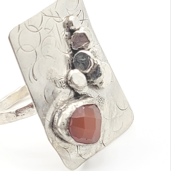 CARNELIAN RING HANDMADE IN STERLING SILVER METAL SIZE 8.5 - Picture 5 of 6